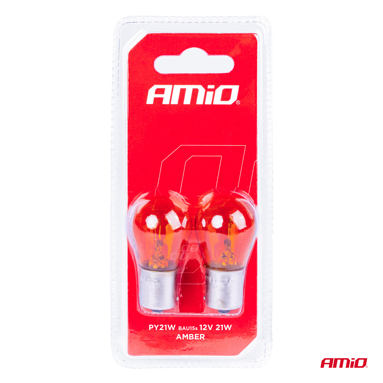 Bombillas halógenas PY21W BAU15S 12V ámbar 2 unid. blíster AMIO - detalle 4