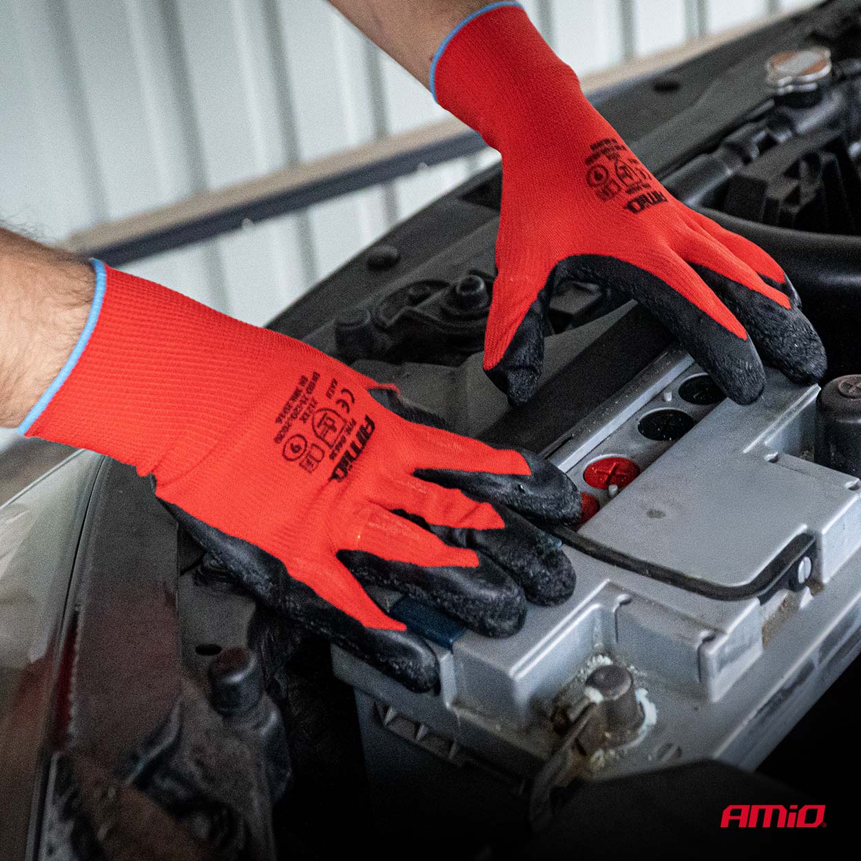 Guantes de seguridad recubiertos de látex PE, 4 unidades, talla 11 (2 pares), 2121X 04638 AMIO - detalle 5