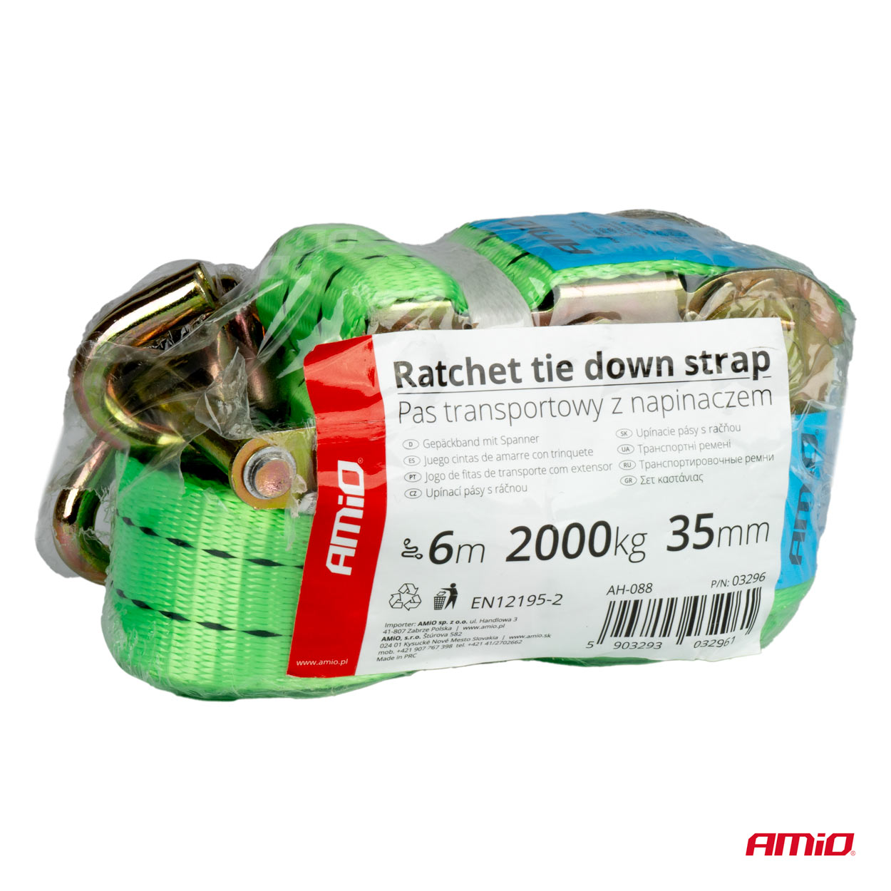 Cinta de amarre con tensor 2000kg 38mm 6m AMIO - detalle 7