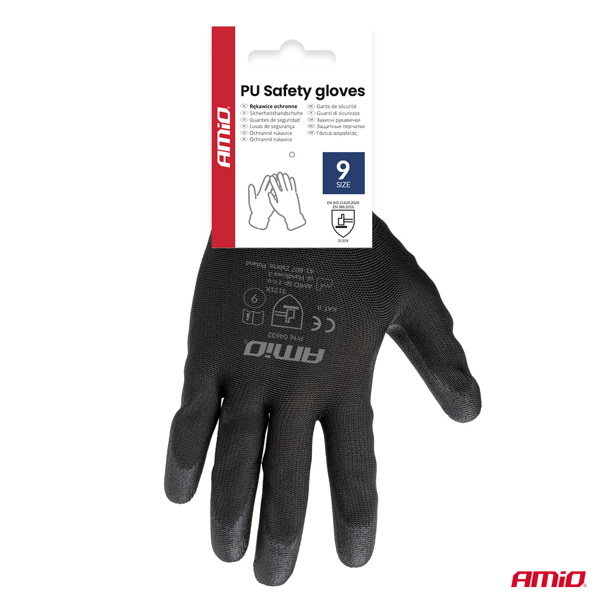 Guantes de seguridad de PU, 4 unidades, talla 9 (2 pares), 3131X 04632 AMIO - detalle 8