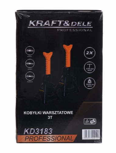 Juego de 2 caballetes para coche 3 T 303-438 mm KD3183 KRAFT&DELE - detalle 7