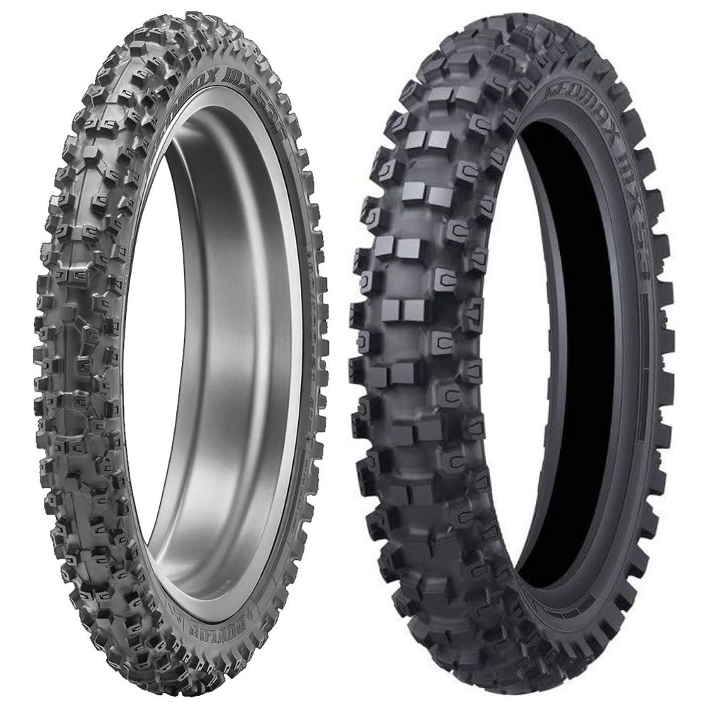 Juego DUNLOP GEOMAX MX53 · 60/100-14 + 80/100-12 · 2 neumáticos moto