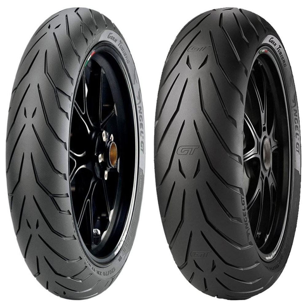 Juego Pirelli Angel GT: neumático delantero y neumático trasero. Llantas no incluidas.
