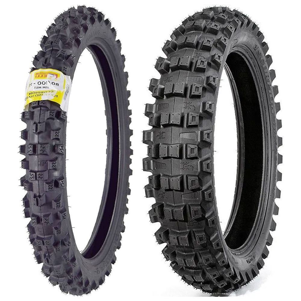 Juego PIRELLI SCORPION MX32 · 80/100-21 + 100/90-19 · 2 neumáticos moto