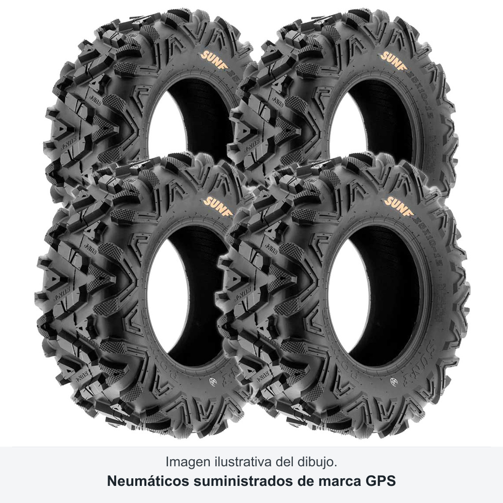 Juego GPS A-033 · 26x9-12 + 26x10-12 · 4 neumáticos quad
